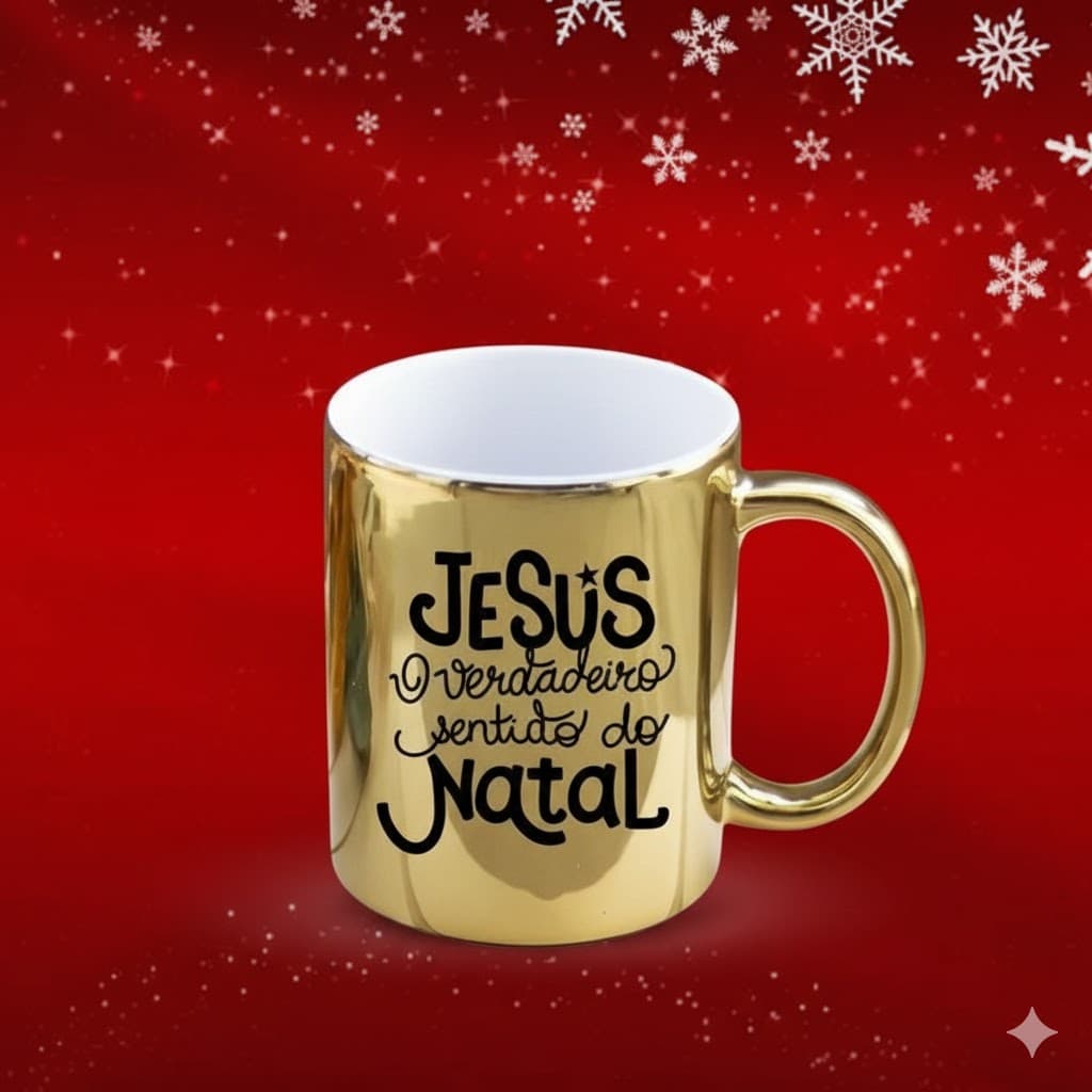 Caneca Dourada Espelhada